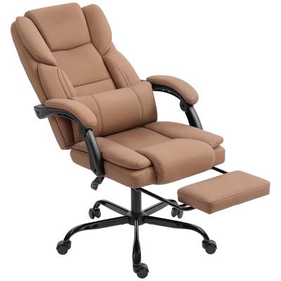 Ergonomic Office Chair, Office Armchair with Reclining Backrest, Adjustable Height, 65x67x111-119cm, Brown