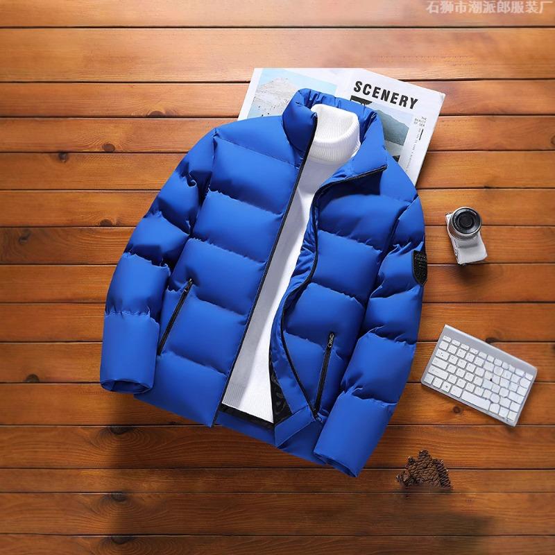 Padded clothes winter men's and women's new thickened warm padded clothes versatile outer wear casual couple blue coat padded jacket top