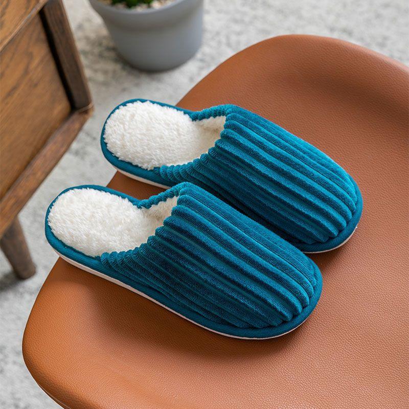 Comfy Linen Slides Striped Open Toe Flat Summer Shoes Indoor Outdoor Slippers