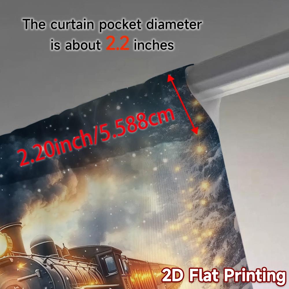 2pcs,Curtains Christmas train festive gifts Popular Popular Curtain Durable Polyester Curtains Decorations Use for Bedroom &