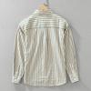 Japanese-Style Fresh Vertical Striped Long-Sleeve Shirt for Young Men, Trendy and Cool, Loose Casual Shirt Jacket, Thin Style