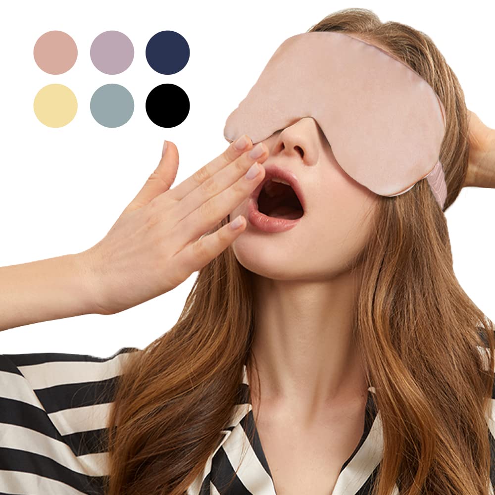 Silk Eye Gentle On Eyes and Light Restful Sleep One Size Fits Most SiL'Amour 100% Mask, Skin, Blocking, Aid, Unisex, (Black)