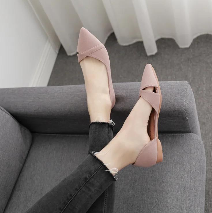 Fashion Fashion Casual Flat Shoes Woman New Summer Breathable Comfortable Soft-soled Single  Pointed Toe Shallow 2024