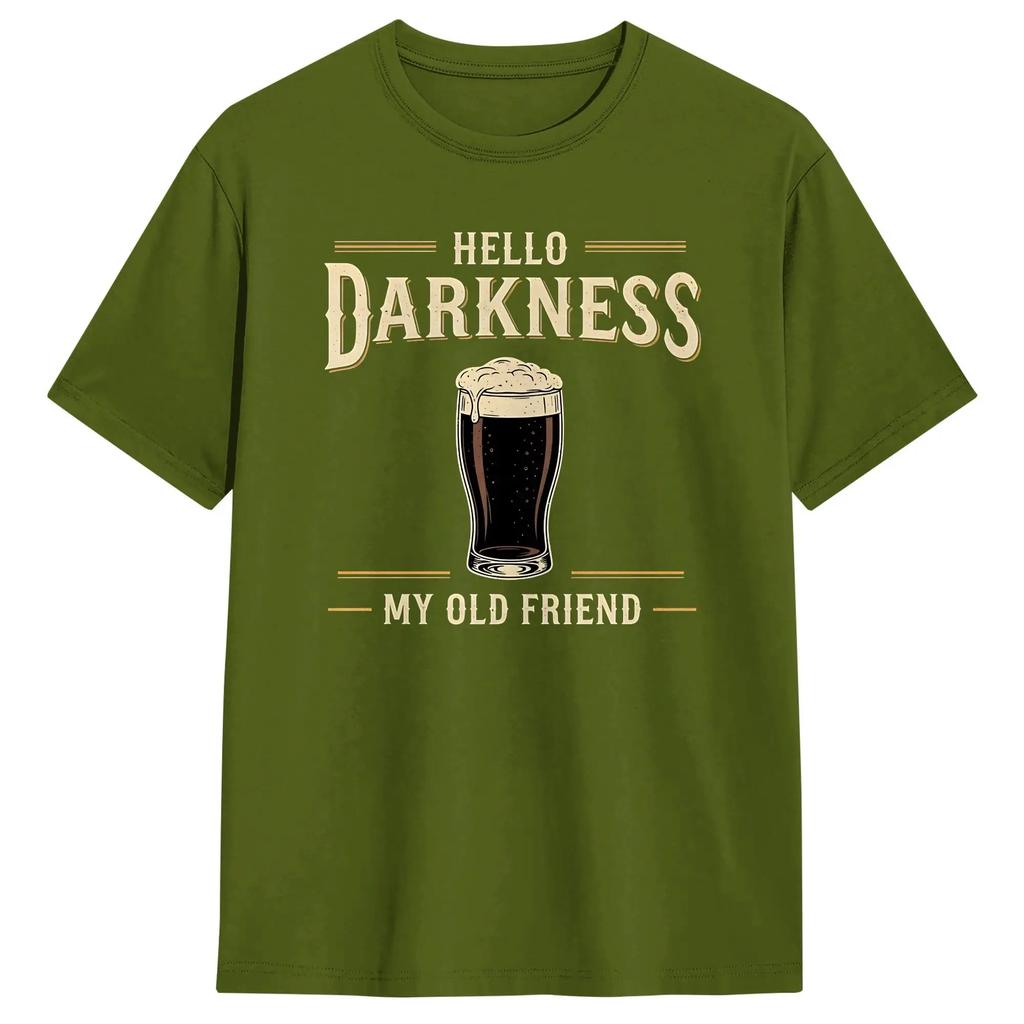 Hallo Dunkelheit Mein Alter Freund Irish Stout Lustiges St. Patrick's Day T-Shirt Sommer Harajuku T-Shirts Baumwolle Rundhals Übergroße Kleidung