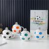 Ceramic Drinking Cup With Soccer Designs 400ml Coffee Mug For Sports Enthusiasts Soccer Theme Drinkware For Home