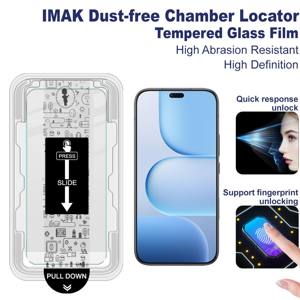 For Honor 600 Lite / X80i 5G Glass IMAK Dust-free Cabin H Series Tempered Glass Film