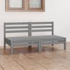 VidaXL 2-Sitzer-Gartensofa Grau Kiefer Massivholz