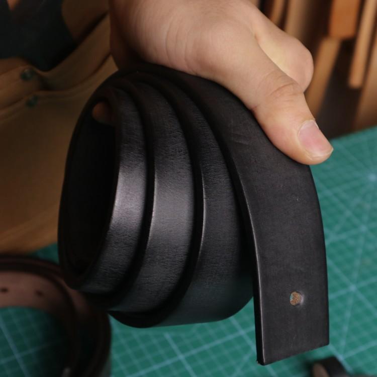 4.5Mm Thickened] Polished First Layer Cowhide Belt Strip Buckle-Free Handmade Belt Vegetable Tanned Men'S Belt Diy