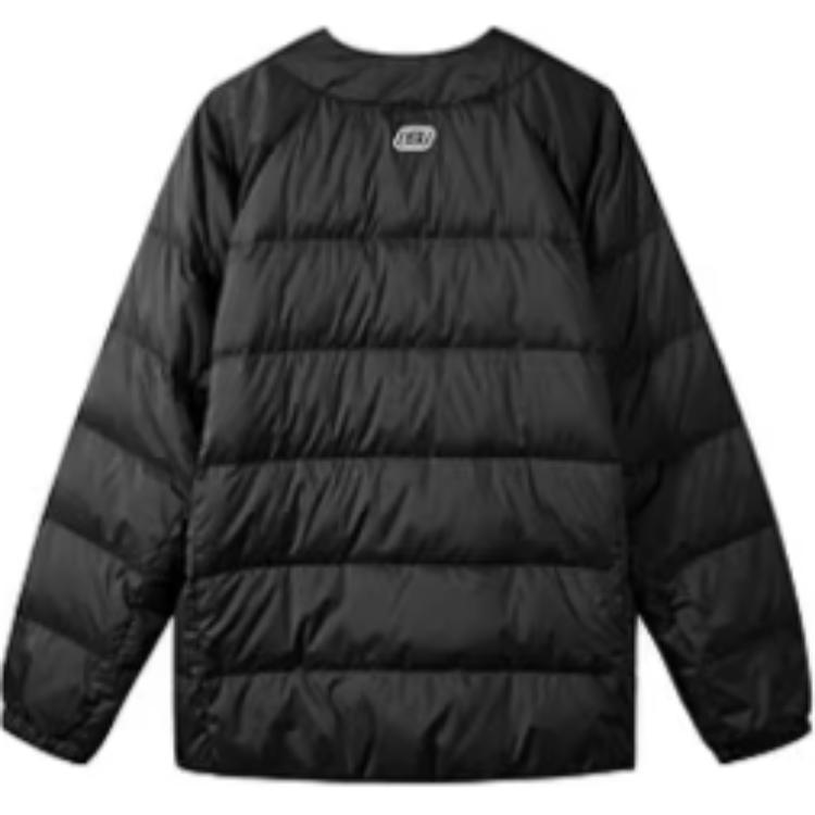 Skechers Sport Lifestyle Series Letter Print Windproof Comfortable Down Jacket Men Outerwear Carbon-Black L422M015-0018