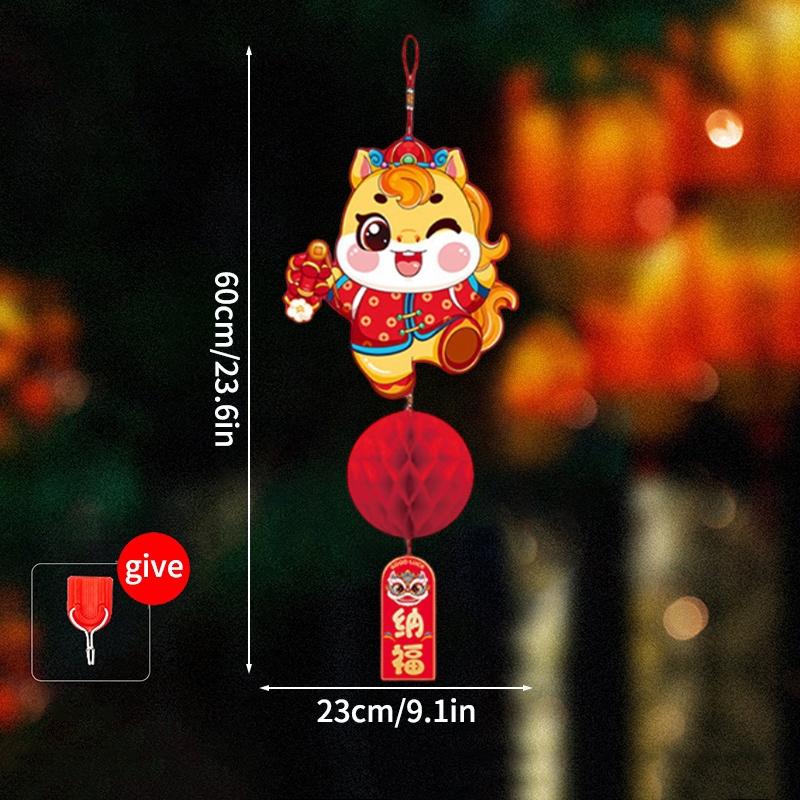 Chinese New Year Red Paper Lantern 2025 Paper Honeycomb LanternsChinese Spring Festival Ornament New Year Hanging Pendants
