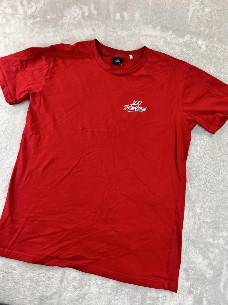 

100 Thieves Shirt Mens Medium Red Embroidered Tee Streetwear Esports Gaming Unisex T-Shirt M