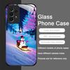 Cute Winter Snowman Christmas Tree Pattern Tempered Glass Phone Case for Samsung Galaxy A56 A55 A54 A53 A52 A36 A14 A15 5G Cover