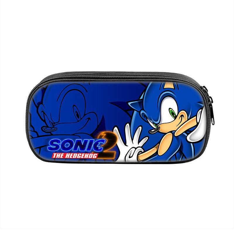 Sonic Cartoon Character Printed Student Single Layer Stationery Storage Bag For School And Gift