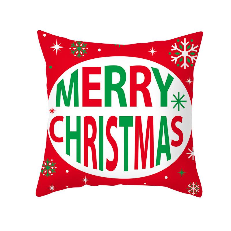 Nordic Christmas Pillow Cover Cartoon Elk Sofa Cushion Cover Peach Skin Pillow Cover