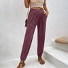 Women's High Waist Loose Fit Casual Lounge Pants with Elastic Waistband and Side Pockets for Daily Wear