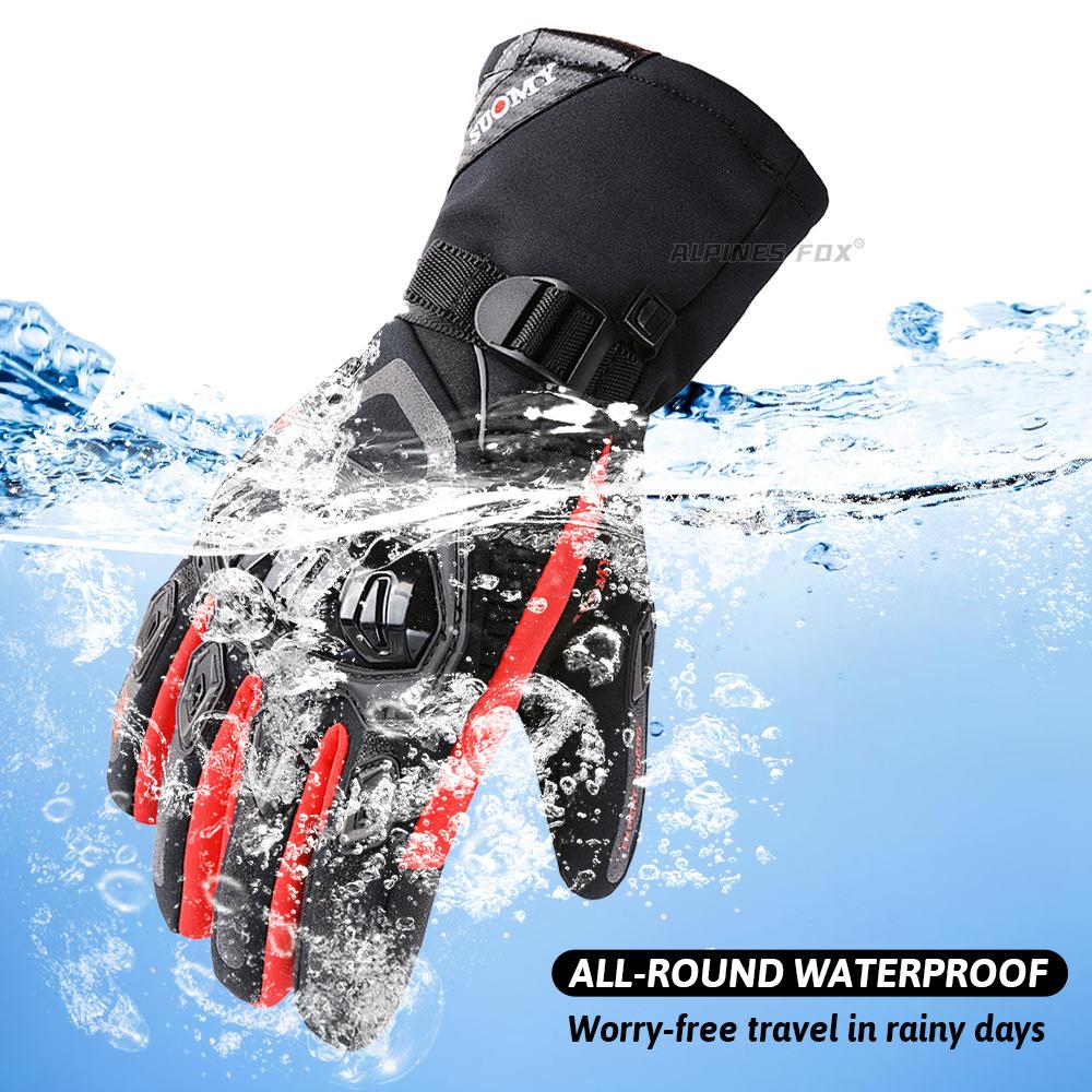 Cycling Gloves Can Touch Screen Waterproof and Warm Electric Vehicle Long Windproof Gloves
