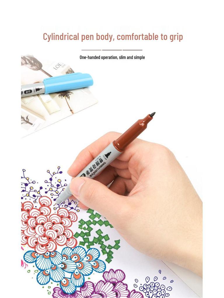 Lion 685 Strange Double-Ended Oil-Based Marker – Waterproof, Quick-Dry, Fade-Resistant, Fine Tip for Student Drawing