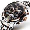 8759G Uhr Uhr Kalenderanzeige Dekoration [CARNIVAL] Herren [Analog/Mechanisch/Automatisch] (Schwarz/Roségold/Metall) (Datum) Chronographen-Stil