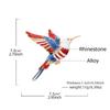 1Pcs Chinoiserie Blue White Porcelain Hummingbird Brooch Shiny Rhinestone Lapel Pin Unique Gift for Female Friends
