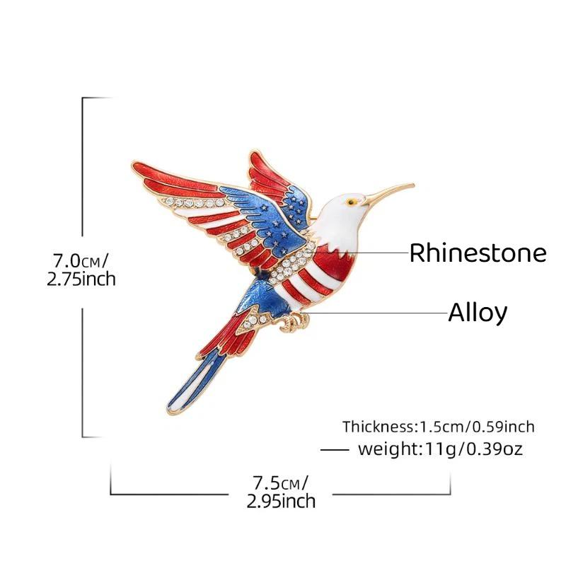 1Pcs Chinoiserie Blue White Porcelain Hummingbird Brooch Shiny Rhinestone Lapel Pin Unique Gift for Female Friends