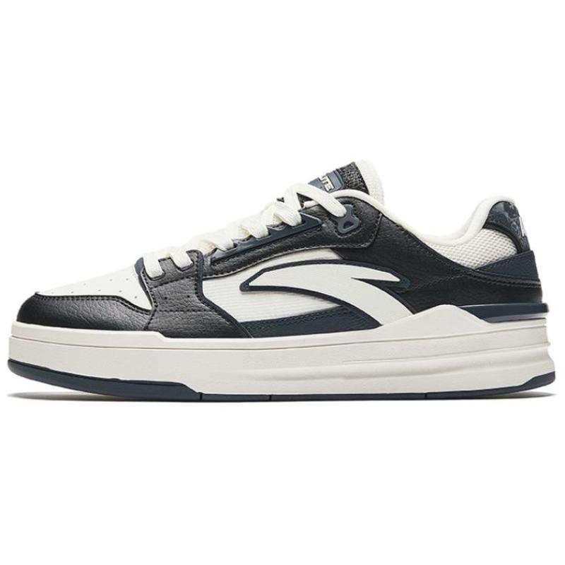 Anta Street Play LITE Slip Resistant Abrasion Resistant Low top Skateboard Shoes Men s Black White Sneakers 112438052-3 40