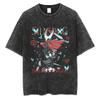 Hollow Knight Vintage Washed Gaming Merch Grafik T-Shirt Unisex Unisex Lässig Oversized Baumwoll-T-Shirt für Cosplay Cartoon-Fans
