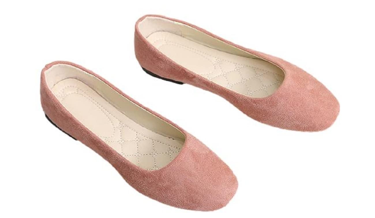 

[1/2style] [Nibun no Ichi Style] Flat Shoes Pumps Ballet Low Heel Stylish Women s (Pink, measurement_24_point_0_centimeters)