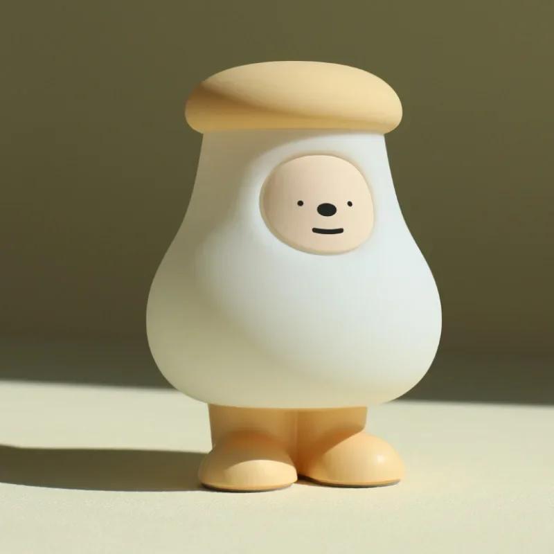 

Творческая личность мультяшный милый большой голова гриба силиконовый светильник для спальни мягкий свет простой таймер сна 1 piece