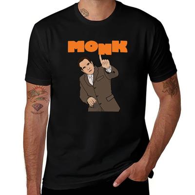 Mr Monk And The Uneven Letter Tshirt Basic Comfort Fit Tshirt For Men