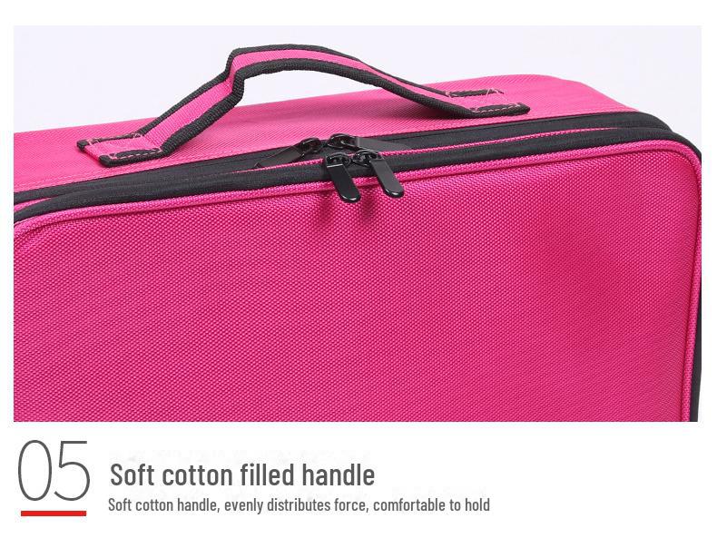Three-Layer Waterproof Makeup Artist Travel Case: Portable Cosmetic Storage Bag
