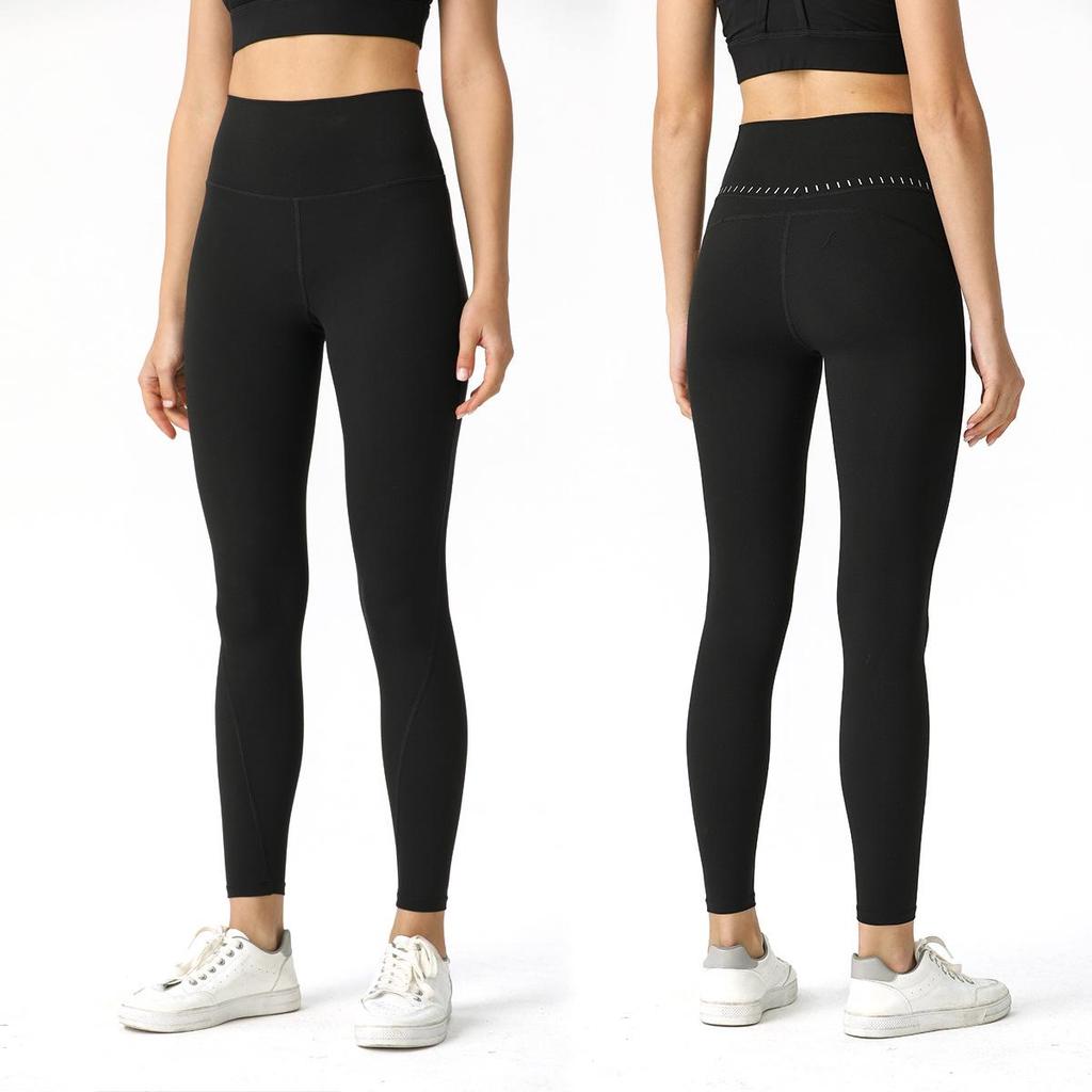 Reflective High-Waist Yoga Leggings: Quick-Dry, Nude-Feel, Solid Color, Hip-Lift Design