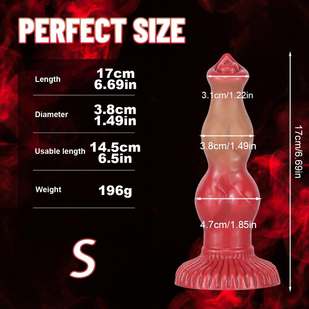 Double Knot Dog Dildo - Liquid Silicone Animal Penis for Anal & Vaginal Play, Realistic Cock with Suction Cup - Adult Toy for Women & Couples