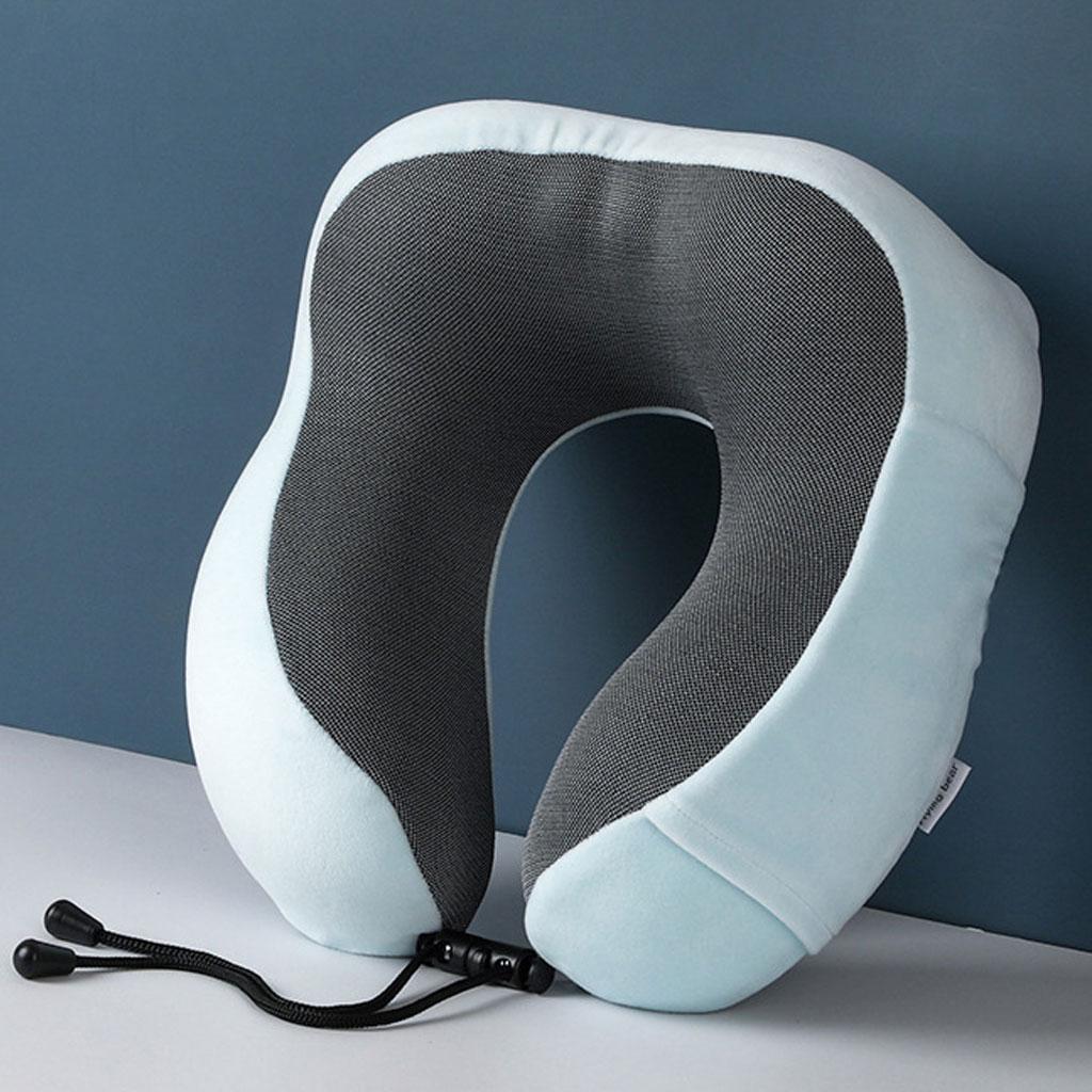 Memory cotton u-shaped pillow slow rebound nap neck pillow, can store travel aircraft neck pillow