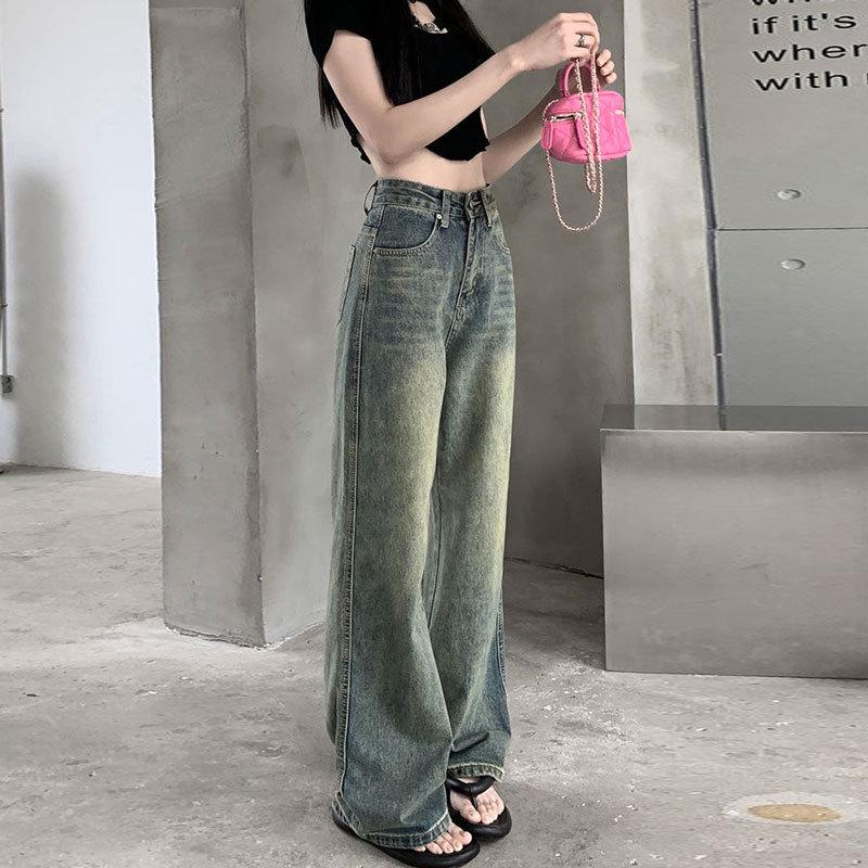 Retro High Waist Wide Leg Jeans for Women - Pear Shape & Casual Fit