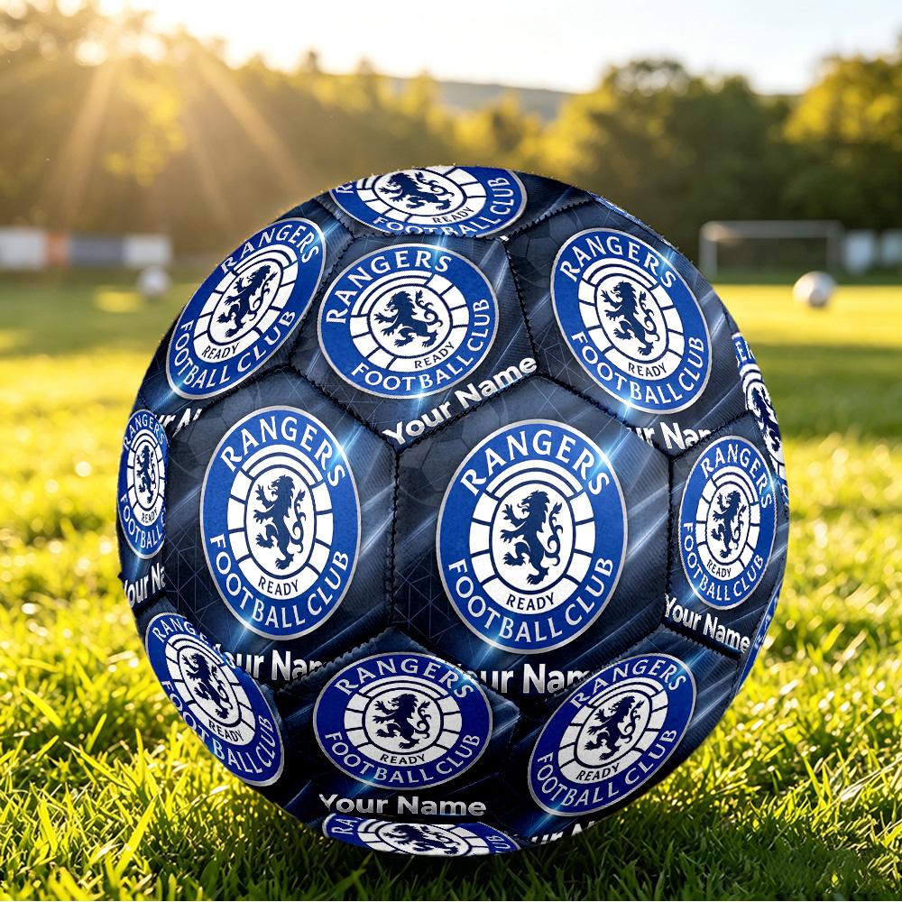 Personalized Size 5 Football Rangers FC Pattern Outdoor Game Sports Ball Gift