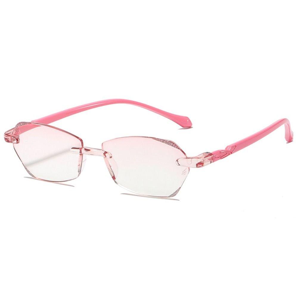 Trendige Blaulichtfilter Lesebrille für Damen, ermüdungsresistent, UV 400, Lesebrille mit Federscharnier, leichte randlose Brille