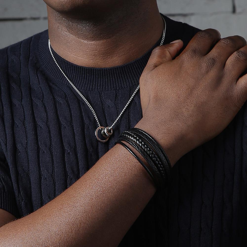 Ventera Abolto Leather Men'S Bracelet