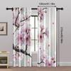 2pcs, Curtain Popular Watercolor Style Plum Blossom Versatile Fabric (without rod) Holiday Ldeal for Bedroom and Various Room