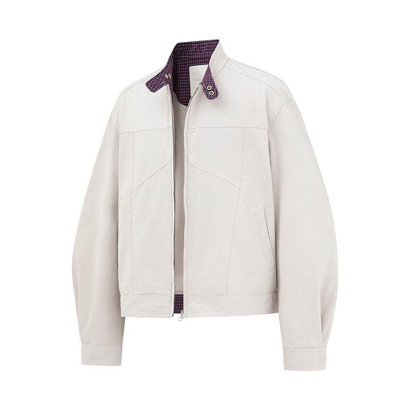 QIYOU Autumn 2025 Retro Japanese Unisex Stand Collar Bomber Jacket