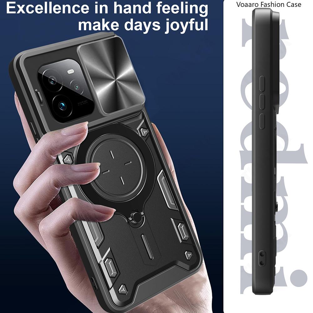 Slide Lens Push Window Armor Funda for OPPO Realme GT 7 Pro 5G Case for Realme GT7 Pro 5G Case Magnetic Rotate Ring Stand Cover