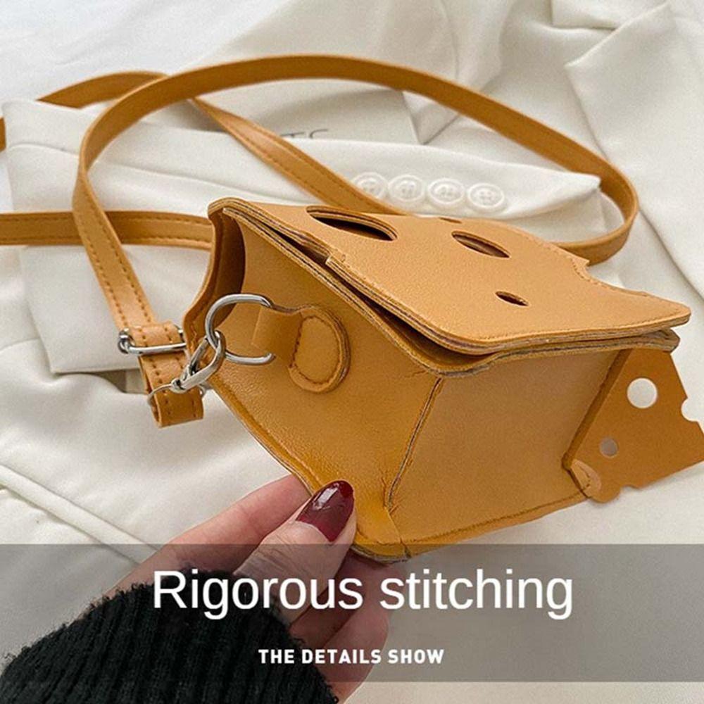 Triangle Cheese Shaped Bag Pu Leather Crossbody Bag Cute Mini Shoulder Bag Girls