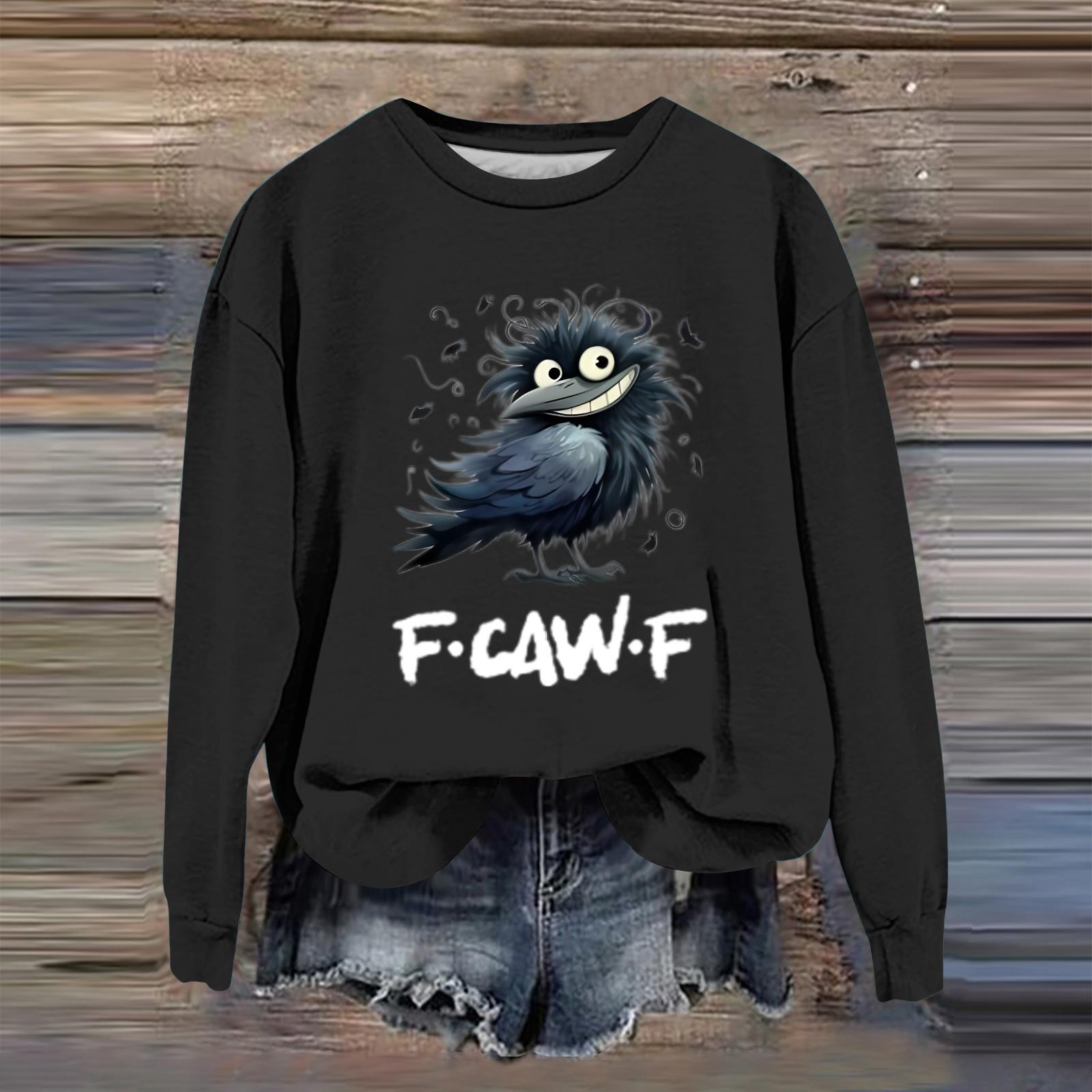 

Женская модная повседневная толстовка с длинным рукавом, свободного кроя, с принтом XXL чёрный