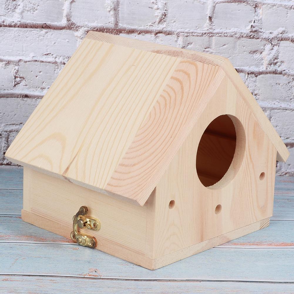 Outdoor Innovative Wooden Bird House Birds Nesting Breeding Cage Ornament Garden Decoration