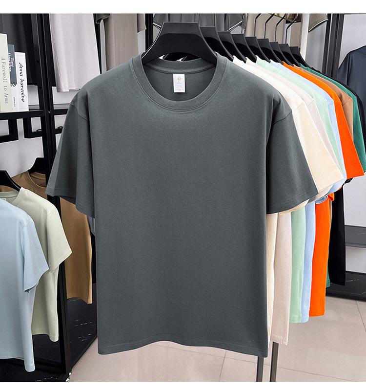 Men's 100% Cotton Casual Short-Sleeve Round Neck T-shirt - Solid Color, Summer Style