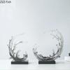 Blaue Meereswellen Statue Schreibtischdekoration Ornamente Kreative Transparente Meereswelle Skulptur Harzhandwerk Raumästhetik Dekor