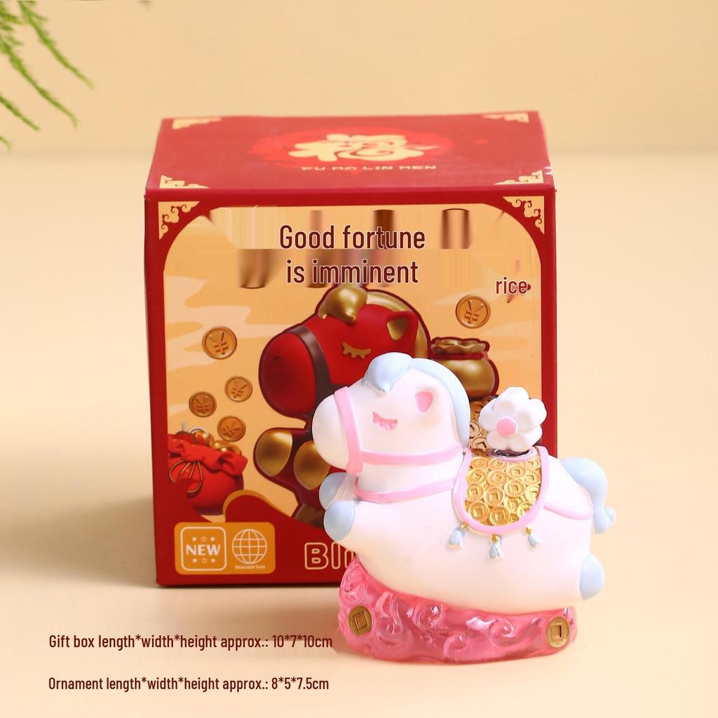 Xianci Year of the Horse Wealth Figurine - Luoyang Cultural Souvenir for Office or Desktop