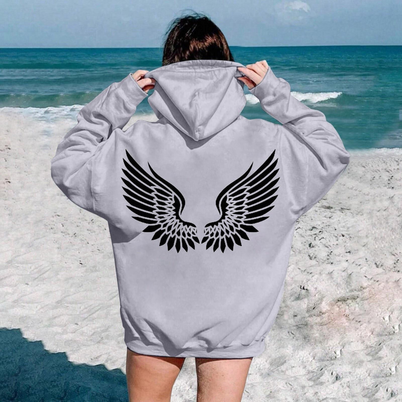 

Женская мода легкий длинный рукав пуловер толстовки с капюшоном с карманами графическая толстовка XXL