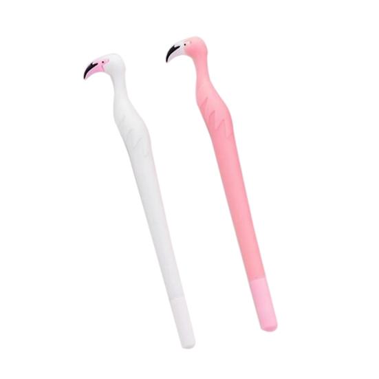 2Pcs Flamingo Silicone 0.5mm Gel Pen Student Stationery School Supply Black Ink