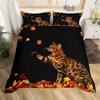 Happy Thanksgiving Duvet Cover Fall Maple Leaf Bedding Set Microfiber Gnome Gold Pumpkin Farm Harvest Comforter Cover King Size