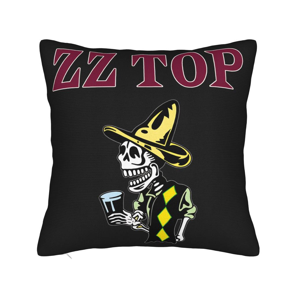 Band Zz Top Kissenbezug Quadratischer Kissenbezug Neuartiger Kissenbezug für Couch Sofa Schlafzimmer